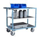 Servante mécano-soudée 3 plateaux tôle galvanisée 400 kg 1000 x 600 mm roue TPE