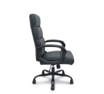 Fauteuil de bureau Opti 545, simili cuir noir, piètement en métal noir
