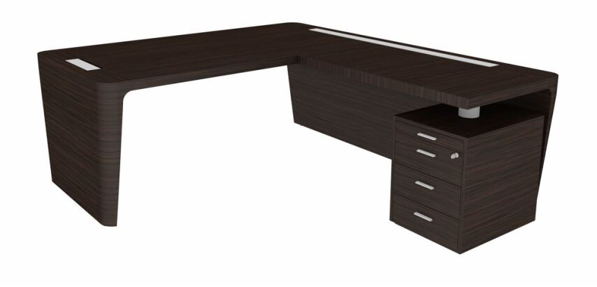 Bureau d'angle direction Xennon L.190 x P.220 avec retour sur caisson