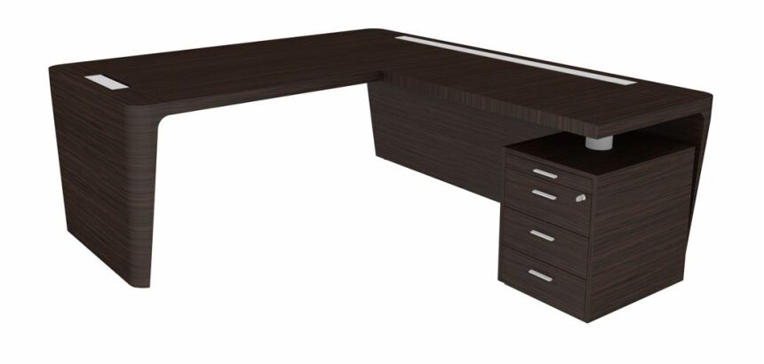 Bureau d'angle direction Xennon L.190 x P.220 avec retour sur caisson