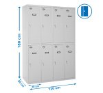 Taquilla monoblock-montada Simon Locker tandem 4/8 300 (1200) gris