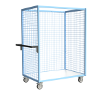Servante grillagée 3 côtés plateau bois 250 kg 1200 x 800 mm roue TPE