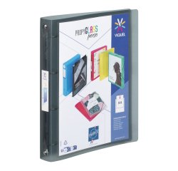 Classeur souple personnalisable - 4 anneaux - A4 - Dos 3,5 - Propyglass VIQUEL - Noir