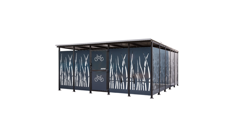 Abri vélo sécurisé Modèle 5x5m Décor Roseau