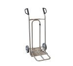 Diable pliant inox 250 kg bavette mixte poignée à garde roue caoutchouc