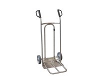 Diable pliant inox 250 kg bavette mixte poignée à garde roue caoutchouc