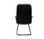 Fauteuil visiteur Villa - piétement luge sur patin - similicuir noir