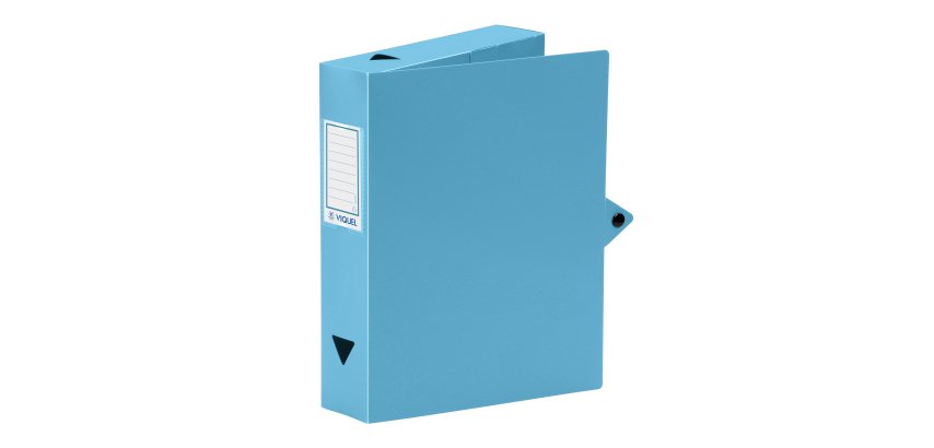 Boîte de classement plastique ViQuel Class Doc - Essentiel Recycle - dos 6 cm - turquoise