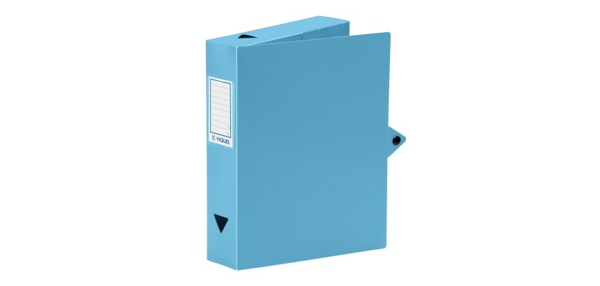 Boîte de classement plastique ViQuel Class Doc - Essentiel Recycle - dos 6 cm - turquoise