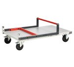 Chariot monté dossier repliable 1000 x 600 mm plateau mélaminé roues CC 250 kg