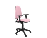 Ayna brazos regulables ruedas parquet tapizado - Rosa palido