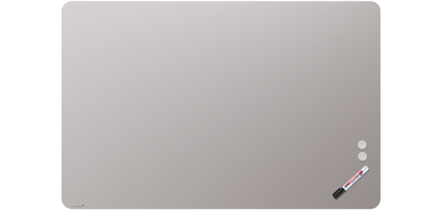 Tableau en verre mat 100x150cm - Warm Grey - Coin Arrondi - Legamaster