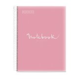 Notebook Emotions, Couverture souple, A4, séyès, 80 feuilles de 1 couleur, Miquelrius, Rose.
