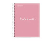 Notebook Emotions, Couverture souple, A4, séyès, 80 feuilles de 1 couleur, Miquelrius, Rose.

