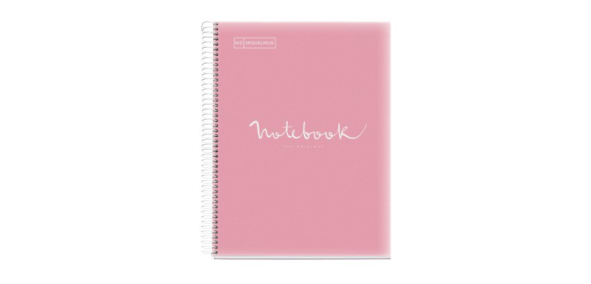 Notebook Emotions, Couverture souple, A4, séyès, 80 feuilles de 1 couleur, Miquelrius, Rose.
