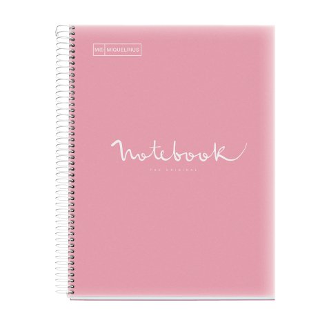 Notebook Emotions, Couverture souple, A4, séyès, 80 feuilles de 1 couleur, Miquelrius, Rose.
