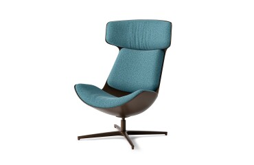 CLEO lounge chair with aluminum legs in Bronze color