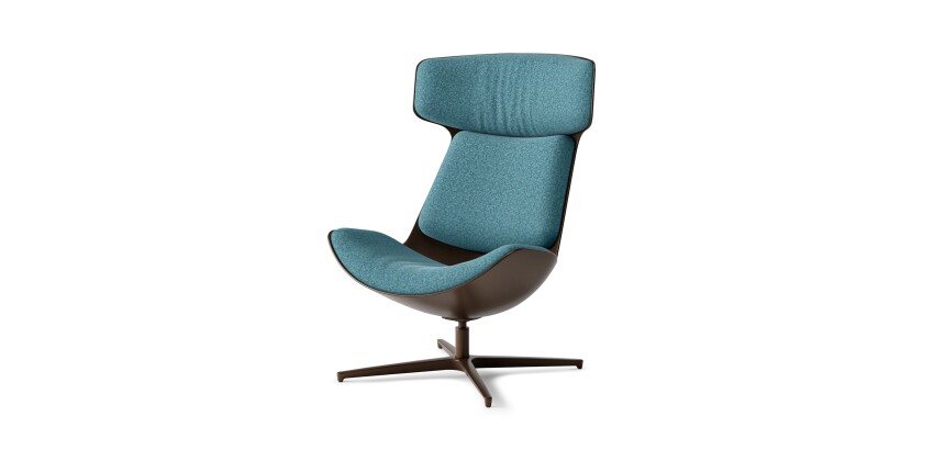 Fauteuil lounge CLEO  piètement aluminium coloris Bronze