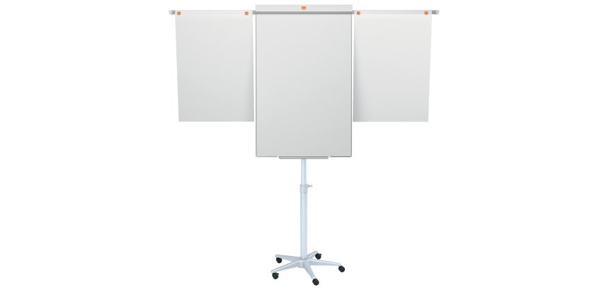 Pizarra de conferencia NOBO Classic Nano Clean™ móvil + brazos extensibles, blanco