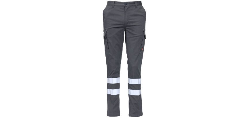 Pantalón básico multibolsillos con bandas reflectantes