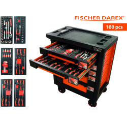 Servante équipée de 100 outils avec 6 modules