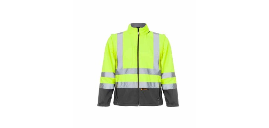 Chaqueta Softshell bicolor con mangas desmontables Clase II