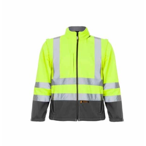 Softshell alta visibilidad bicolor S- Gris