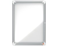 Vitrina de interior Nobo para 4 hojas A4 con superficie blanca magnética