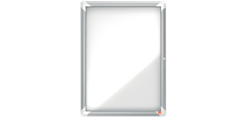 Vitrina de interior Nobo para 4 hojas A4 con superficie blanca magnética