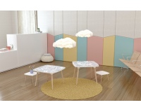 Table basse KIDS à colorier - Motif Transports - Lot de 2
