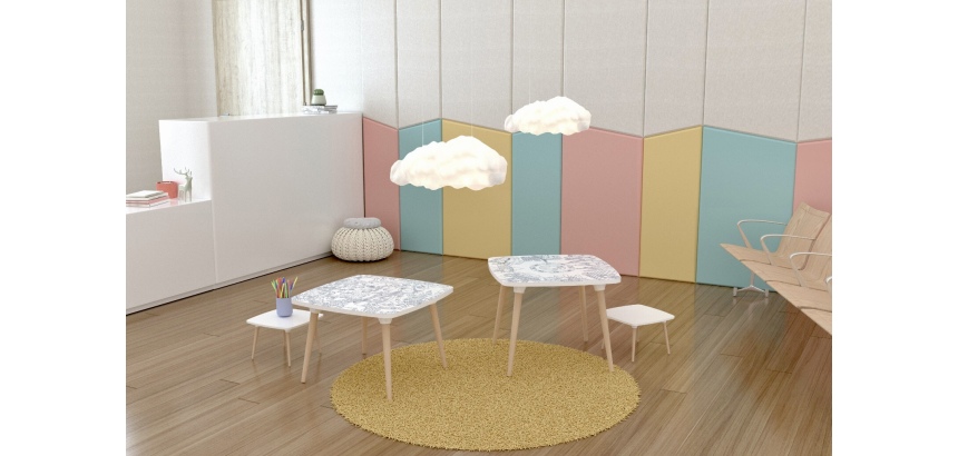 Table basse KIDS à colorier - Motif Transports - Lot de 2