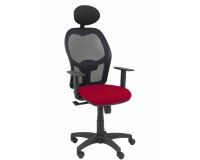 Fauteuil Alocén en maille noire, accoudoirs réglables, tête fixe, siège bali