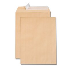 Pochette kraft brun 24 260x330 120 g/m² bande de protection - Boîte de 250