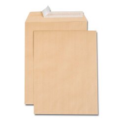 Boîte de 250 pochettes kraft brun 24 260x330 120 g/m² bande de protection