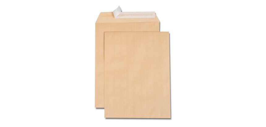 Pochette kraft brun 24 260x330 120 g/m² bande de protection - Boîte de 250