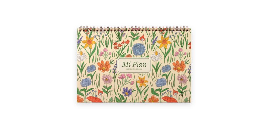 UO Organizador semanal Flores, tamaño 28x18 cm, 60 páginas