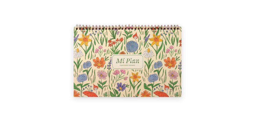 UO Organizador semanal Flores, tamaño 28x18 cm, 60 páginas