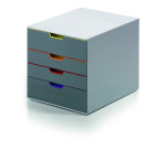 Module de classement Durable Varicolor® 4 tiroirs liseré de couleur