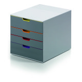 Module de classement Durable Varicolor® 4 tiroirs liseré de couleur