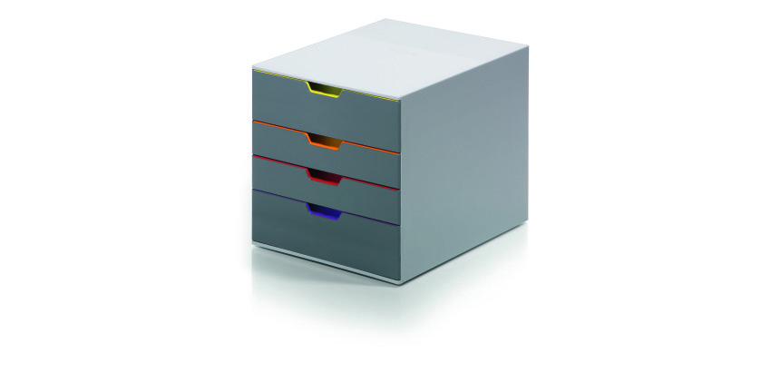 Module de classement Durable Varicolor® 4 tiroirs liseré de couleur