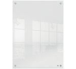 Mini pizarra blanca acrílica transparente Nobo de 600x450 mm montada en la pared