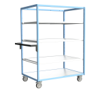 Servante multi-niveaux avec 3 étagères plateau bois 250 kg 1200 x 800 mm roue TPE