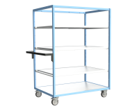 Servante multi-niveaux avec 3 étagères plateau bois 250 kg 1200 x 800 mm roue TPE