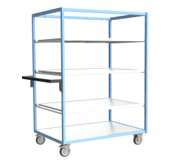 Servante multi-niveaux avec 3 étagères plateau bois 250 kg 1200 x 800 mm roue TPE