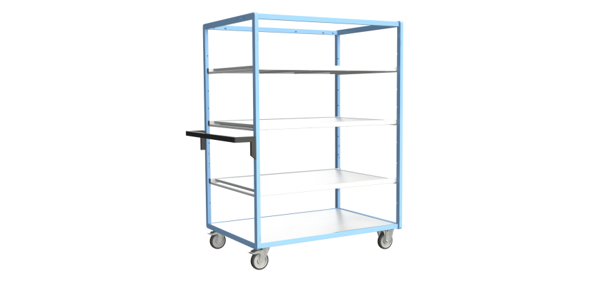 Servante multi-niveaux avec 3 étagères plateau bois 250 kg 1200 x 800 mm roue TPE