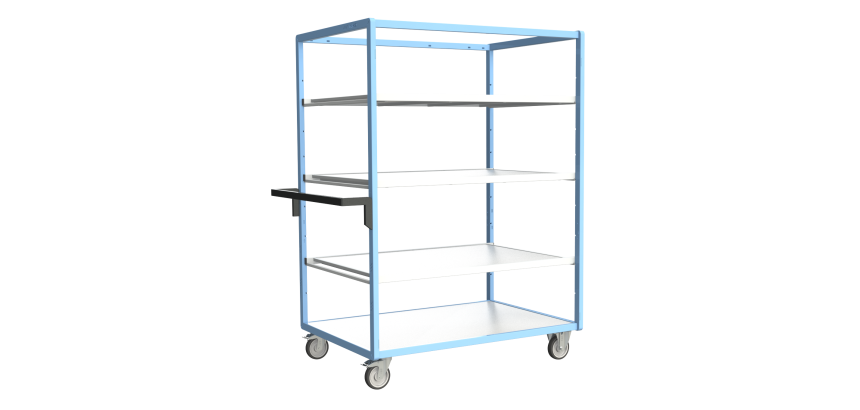 Servante multi-niveaux avec 3 étagères plateau bois 250 kg 1200 x 800 mm roue TPE