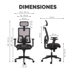 Silla de dirección ergonómica Fellowes Eleganza Plus con cabecera y reposabrazos