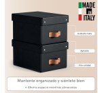 Caja de almacenamiento Leitz Puro con tapa, pequeña, 7L, cartón 100% reciclado, paquete de 2 - Negro - 7