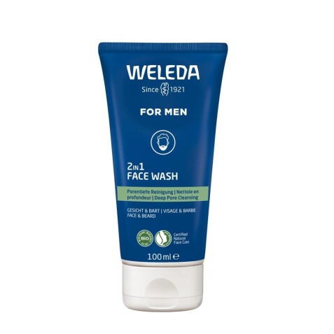 Weleda  Nettoyant Rafraîchissant 2en1 pour visage et barbe pour Homme 100ML