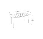 Table d'extérieur ARNON - plateau aluminium blanc - pieds  bois